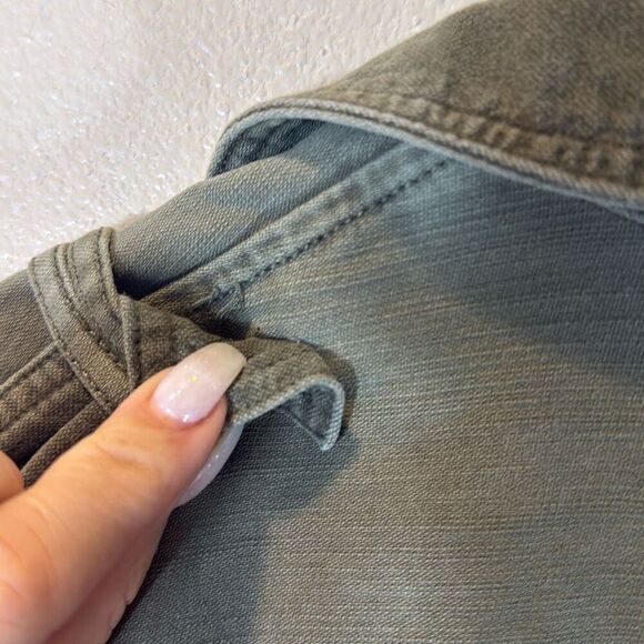 Free People Moss Green Military Oversized Button Front Jacket Women's Small - Picture 5 of 12